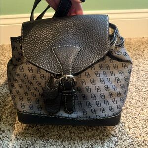 Dooney & Bourke Black and Gray Monogram Backpack